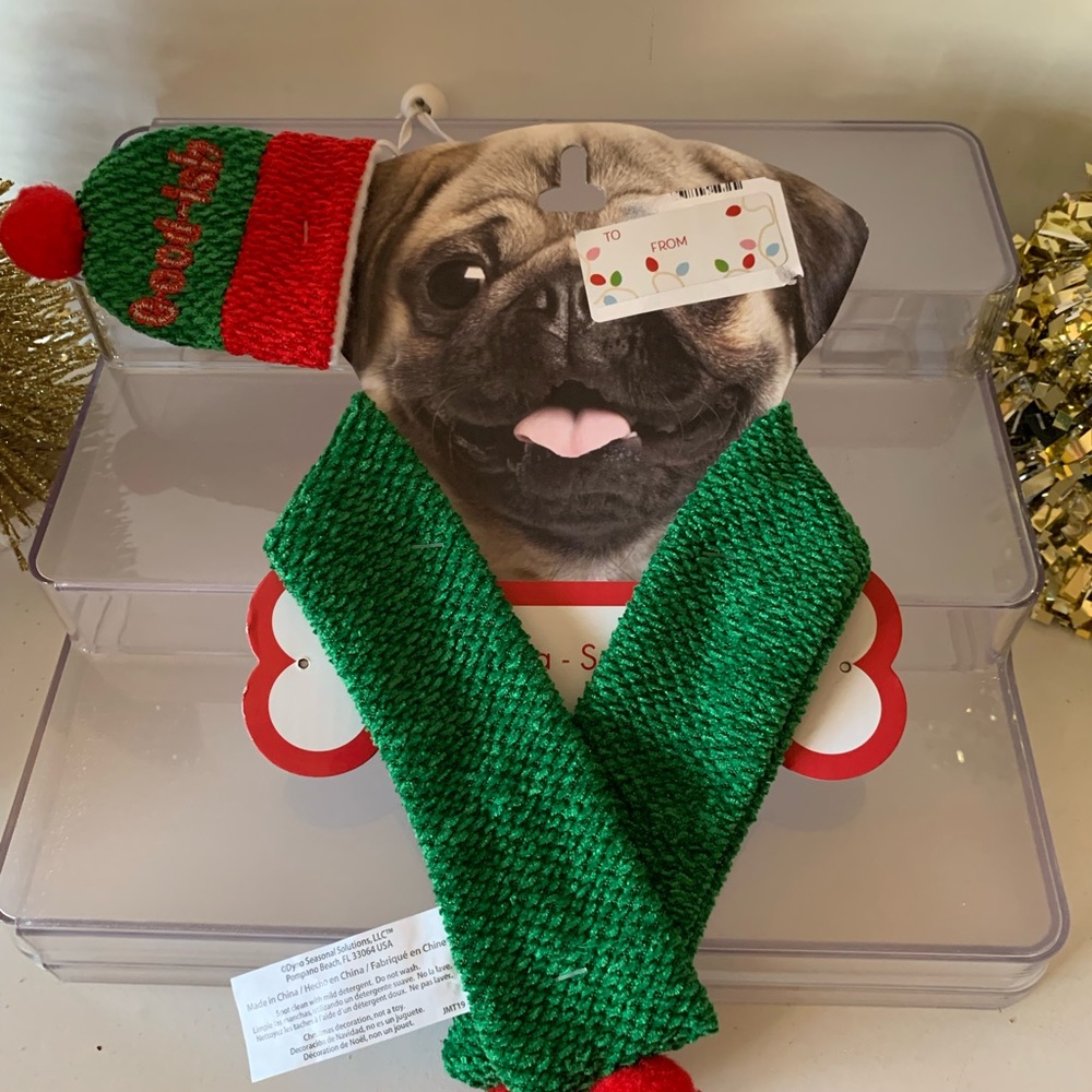 Santa Pet Costume Bandana and Hat Small/ Medium 19 inches long